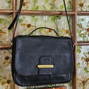Vintage fossil black pebbled leather